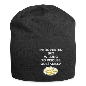 Introverted, but willing to talk about - Jersey Beanie - charcoal grey - Front