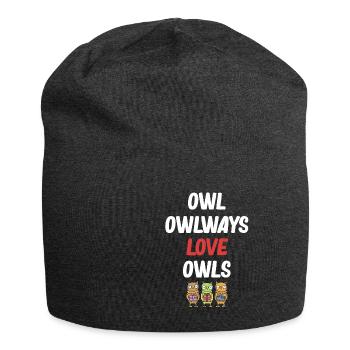 Eule Owlways Liebe Eulen Halloween Kostüm Vögel - Jersey-Beanie - Anthrazit - Vorne