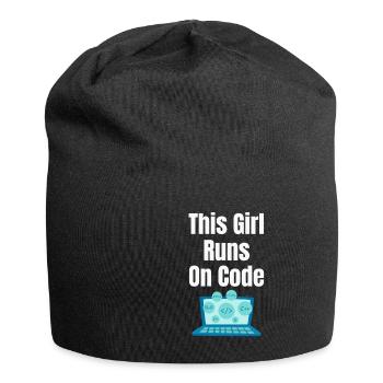 This Girl Runs On Codes Programmer - Jersey Beanie - black - Front