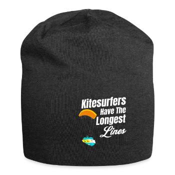 Kitesurfers have the longest windy sailboard - Jersey Beanie - charcoal grey - Front