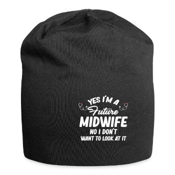 Ja, Ich Bin Eine Zukünftige Hebamme Nein, Ich - Jersey-Beanie - Schwarz - Vorne