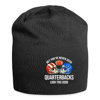 Wetten, Dass Sie Noch Nie Quarterbacks Gesehen - Jersey-Beanie - Schwarz - Vorne