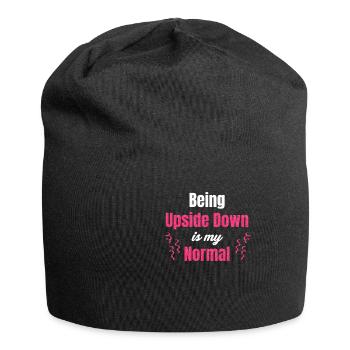 Auf Dem Kopf Zu Stehen Ist Mein Normaler Lustiger - Jersey-Beanie - Schwarz - Vorne