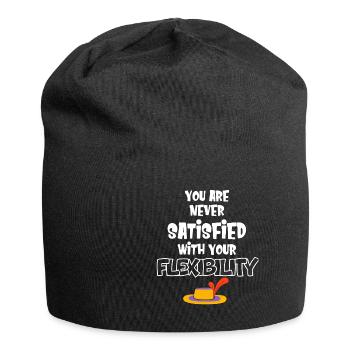Du Bist Nie Zufrieden Mit Deinem - Jersey-Beanie - Schwarz - Vorne