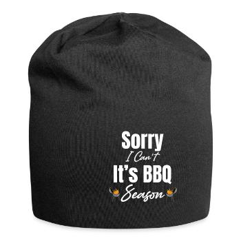 Tut Mir Leid, Ich Kann Nicht, Es Ist Grillsaison, - Jersey-Beanie - Schwarz - Vorne