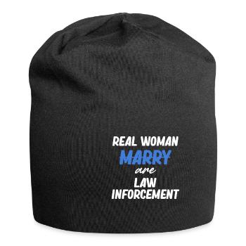 Real women are law enforcement, - Jersey Beanie - black - Front