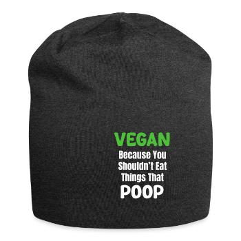 Vegan, because you shouldn't eat things that - Jersey Beanie - charcoal grey - Front