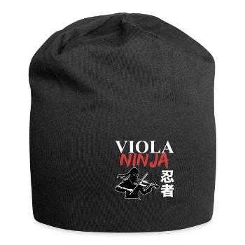 Bratsche Viola Bratschist Ninja Lustig - Jersey-Beanie - Schwarz - Vorne