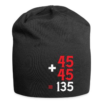 45 + 45 = 135 28 - Jersey-Beanie - Schwarz - Vorne