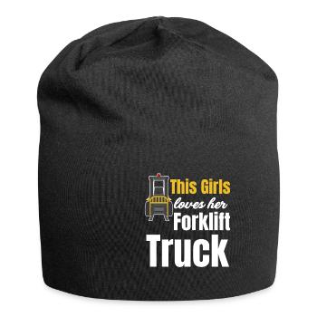 Dieses Mädchen Liebt Ihren Gabelstapler-baubagger - Jersey-Beanie - Schwarz - Vorne