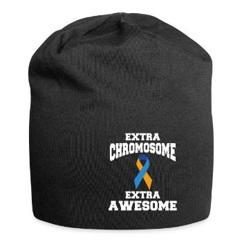 Extra Chromosome Extra Awesome Down Syndrome - Jersey Beanie - black - Front