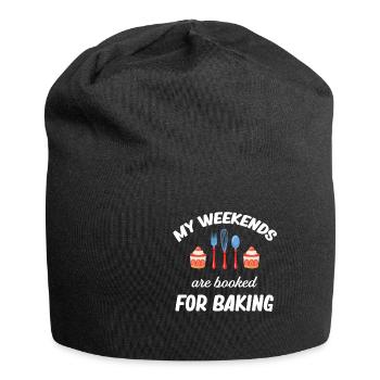 My weekends are dedicated to baking - Jersey Beanie - black - Front