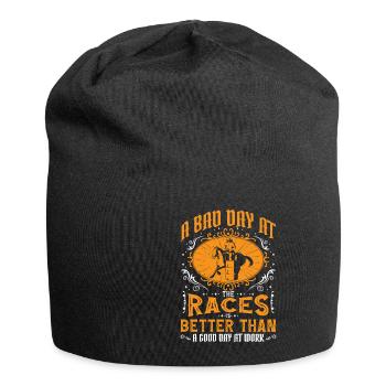 A Bad Day At Races Is Better Than A Day At Work 3 - Jersey-Beanie - Schwarz - Vorne