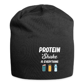Protein-shake Ist Alles, Cardio-training, - Jersey-Beanie - Schwarz - Vorne