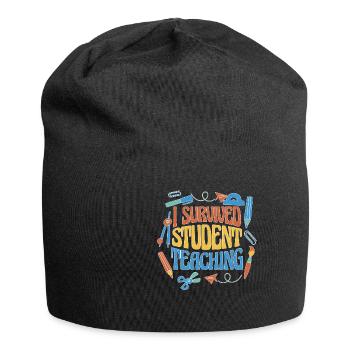 J'ai survécu à l'enseignement des étudiants 6 - Bonnet en jersey - noir - Devant