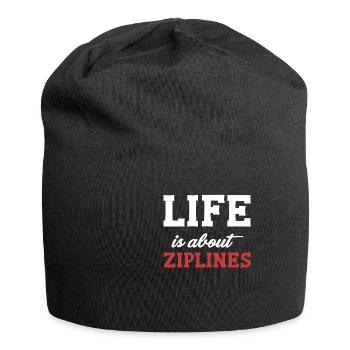 Im Leben Geht Es Um Ziplines, Paraglider, - Jersey-Beanie - Schwarz - Vorne