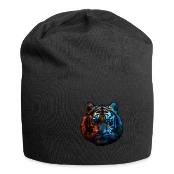 Tigre rouge et bleu Art animalier féroce et vif 2 - Bonnet en jersey - noir - Devant