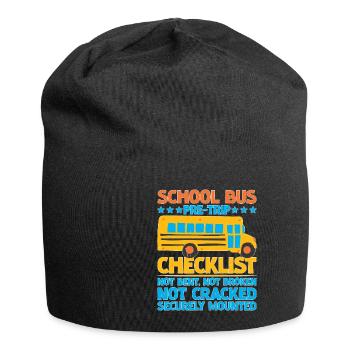 School Bus Pre-trip Checklist, Not Bent, 5 - Jersey Beanie - black - Front