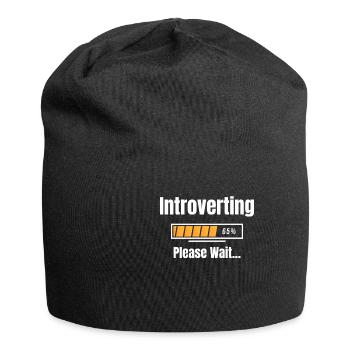 Introvertiert Bitte Warten Humor Sarkastisch Geek - Jersey-Beanie - Schwarz - Vorne