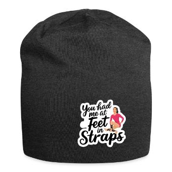 You Had Me At Feet In Straps 54 - Jersey Beanie - charcoal grey - Front