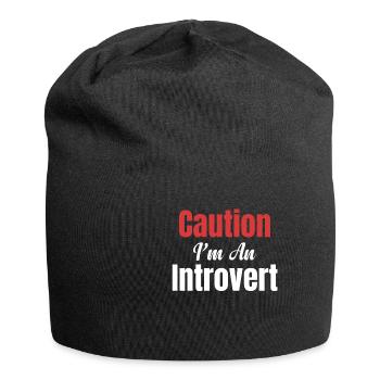 Achtung, Ich Bin Ein Introvertierter, - Jersey-Beanie - Schwarz - Vorne