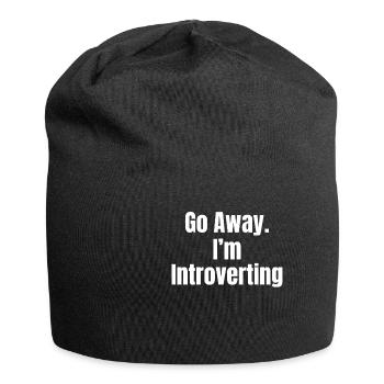 Gehen Sie Weg. Ich Bin Introvertierter Humor - Jersey-Beanie - Schwarz - Vorne