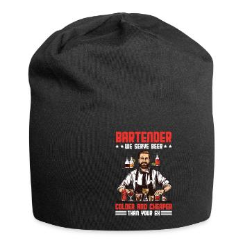 Bartender, We Serve Beer Colder Than Your Ex - Jersey-Beanie - Schwarz - Vorne