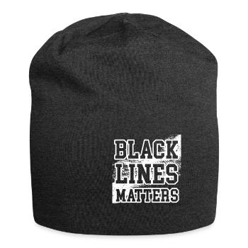 Black lines are important funnier - Jersey Beanie - charcoal grey - Front