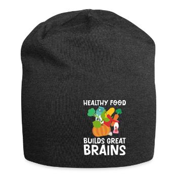 Healthy Foods Build Great Brains 2 - Jersey-Beanie - Anthrazit - Vorne