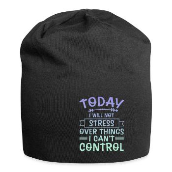 I Will Not Stress Over Things I Can't Control 4 - Jersey-Beanie - Schwarz - Vorne