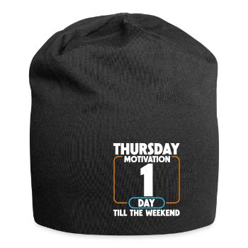 Motivation du jeudi, 1 jour jusqu’au week-end 4 - Bonnet en jersey - noir - Devant