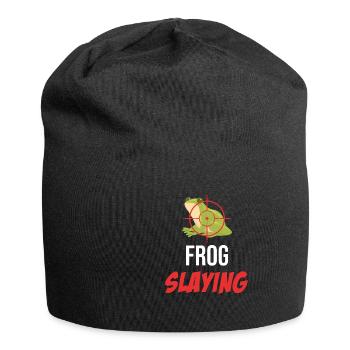 Chasseurs tueurs de grenouilles Cottagecore Morilles Camping - Bonnet en jersey - noir - Devant