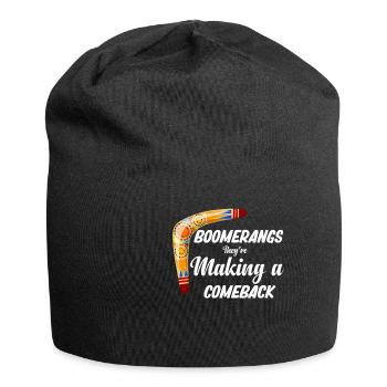 Boomerangs are celebrating their comeback. Sports juggling. - Jersey Beanie - black - Front