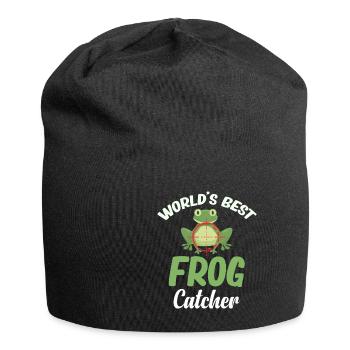 Meilleur attrape-grenouilles du monde Chasse Cottagecore Morelle - Bonnet en jersey - noir - Devant