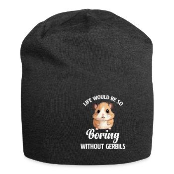 Ohne Rennmäuse Wäre Das Leben So Langweilig. Das - Jersey-Beanie - Anthrazit - Vorne