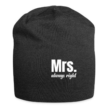 Frau Hat Immer Recht, Ehefrau, Paar, Verlobte, - Jersey-Beanie - Anthrazit - Vorne