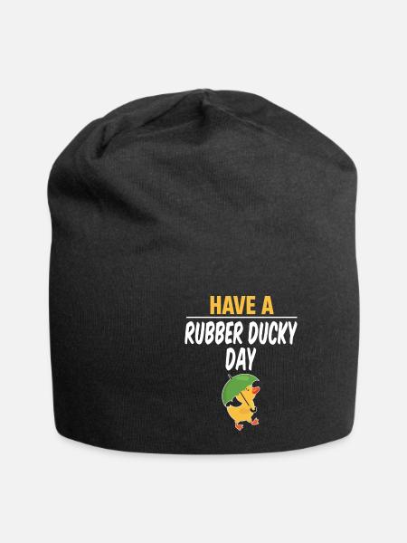 Have a rubber duck tag, funny - Jersey Beanie - black