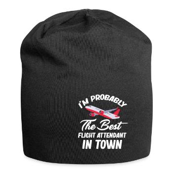 Je suis probablement la meilleure hôtesse de l’air - Bonnet en jersey - noir - Devant