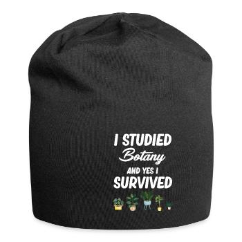 Ich Habe Botanik Studiert Und Ja, Ich Habe - Jersey-Beanie - Schwarz - Vorne
