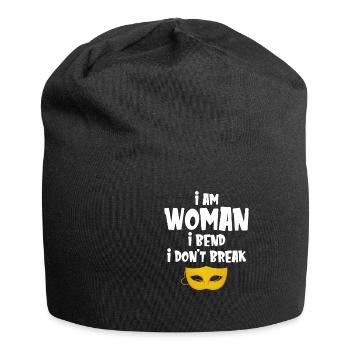 Ich Bin Eine Frau, Ich Beuge Mich, Ich Breche - Jersey-Beanie - Schwarz - Vorne