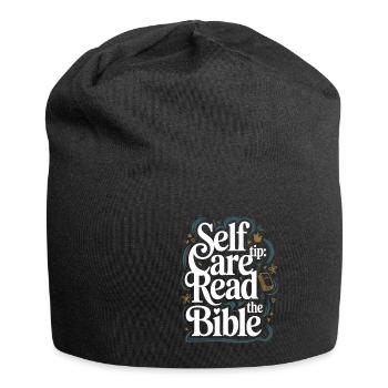 Self Care Tip Read The Bible - Jersey-Beanie - Schwarz - Vorne