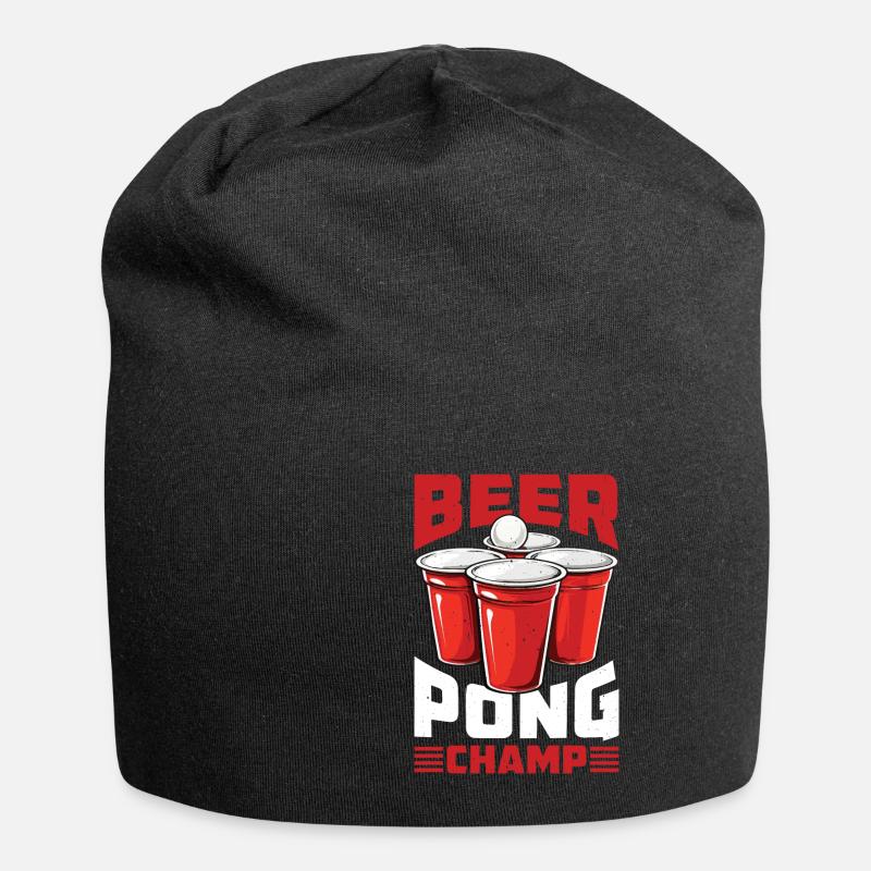 Beer Pong Champ - Jersey-Beanie - Schwarz