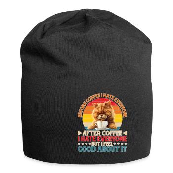 After Coffee I Hate Everyone I Feel Good About It2 - Jersey-Beanie - Schwarz - Vorne