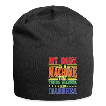 Body Turns Alcohol Into Diarrhea Machine - Jersey-Beanie - Schwarz - Vorne