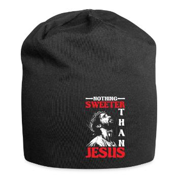Nothing Sweeter Than Jesus - Jersey-Beanie - Schwarz - Vorne