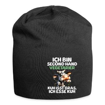 Second Hand Vegetarier - Jersey-Beanie - Schwarz - Vorne