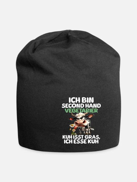 Végétarien d’occasion - Bonnet en jersey - noir