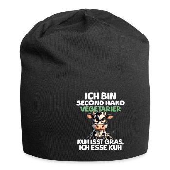 Second Hand Vegetarier - Jersey-Beanie - Schwarz - Vorne