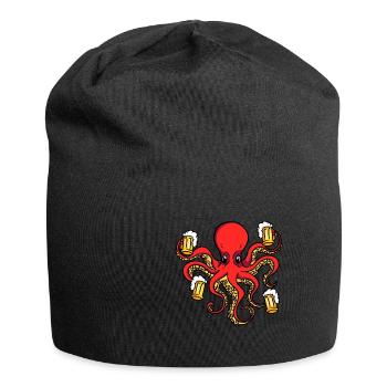 OCTABEER Octopus with Beer Mugs Party - Jersey Beanie - black - Front