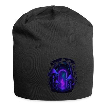 Psychedelic Mushroom Forest - Magic Portal - Jersey Beanie - black - Front